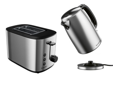 Set broodrooster en waterkoker, zilver