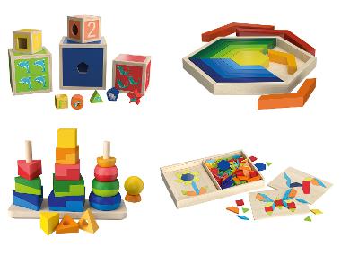 LUPILU® Jouets de motricité en bois arc-en-ciel