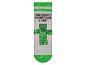 Chaussettes grises pour enfants avec rayures vertes et personnage pixelisé, texte « ADVENTURE CLUB ».