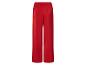 Rode wijde broek met elastische tailleband.
