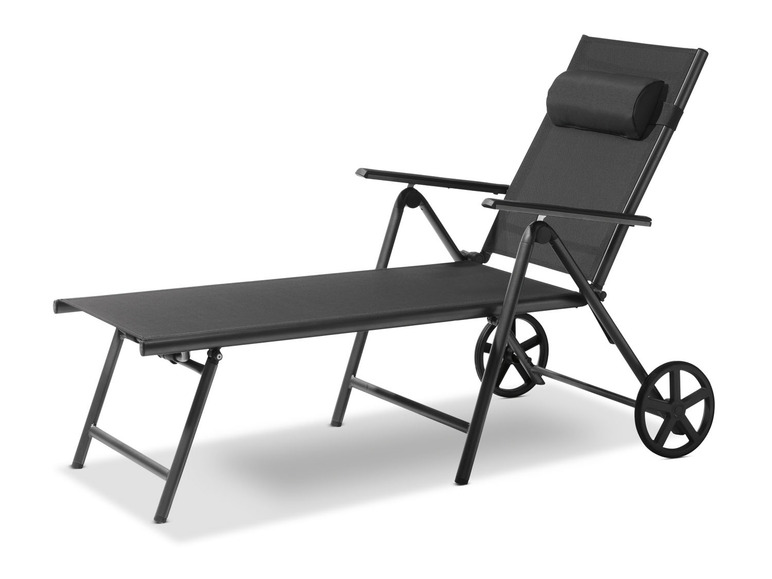 Aller en mode plein écran LIVARNO home Chaise longue en aluminium »Houston«, pliable, roues - Photo 1