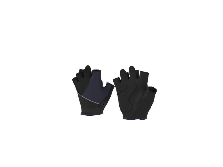 Gants de cyclisme noirs et bleus sans doigts