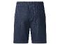 Short en jean bleu foncé avec taille élastique et poche arrière.