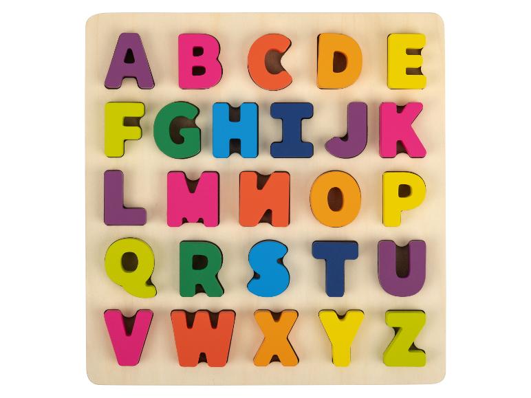 Puzzle alphabet en bois coloré pour enfants