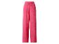 Pantalon large fuchsia pour femme avec taille élastique et cordon de serrage.