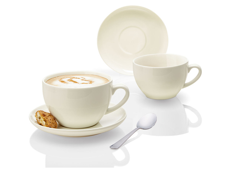 Aller en mode plein écran ERNESTO® Tasses à café en porcelaine avec soucoupes, 2 pièces - Photo 16