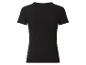 Zwart geribbeld dames T-shirt met korte mouwen, achterkant