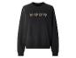 Sweat-shirt noir avec cœurs à motif léopard