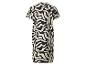 Robe chemise femme à motif abstrait noir et blanc, vue de dos