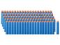Grote hoeveelheid blauwe schuimpijltjes met oranje punten