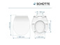 Toiletbril met deksel van Schütte met afmetingen.
