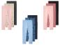 Ensemble de leggings pour enfants en rose, beige à cœurs, bleu clair, bleu foncé à cœurs, rose à pois et noir.