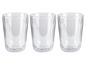Drie glazen bekers voor koffie of thee.