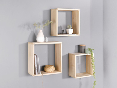 LIVARNO home Wandkubussen, set van 3