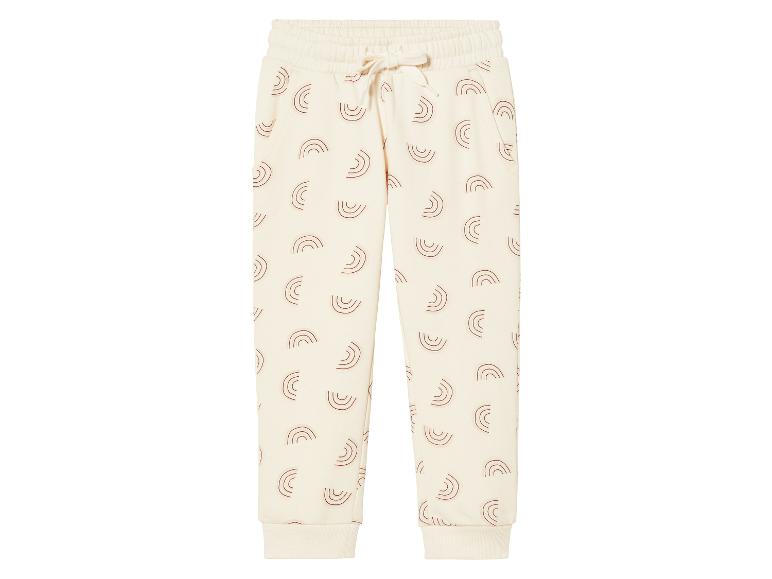 Pantalon de jogging blanc à imprimé arc-en-ciel.