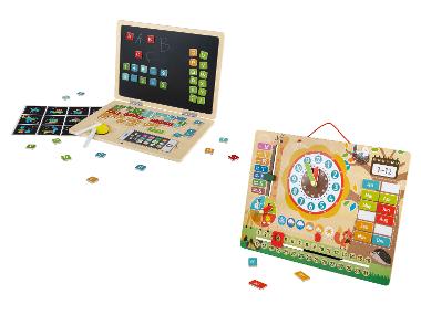 Tableau éducatif / ordinateur portable en bois