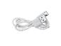 Witte opgerolde USB-kabel met USB-A- en USB-C-connectoren.