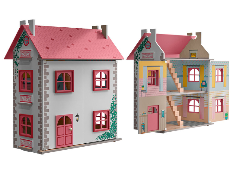 Ga naar volledige schermweergave: Playtive Uitklapbaar houten poppenhuis - afbeelding 18
