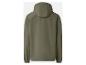 Veste softshell vert foncé à capuche, vue de dos.