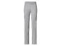 Pantalon gris côtelé avec taille élastique.