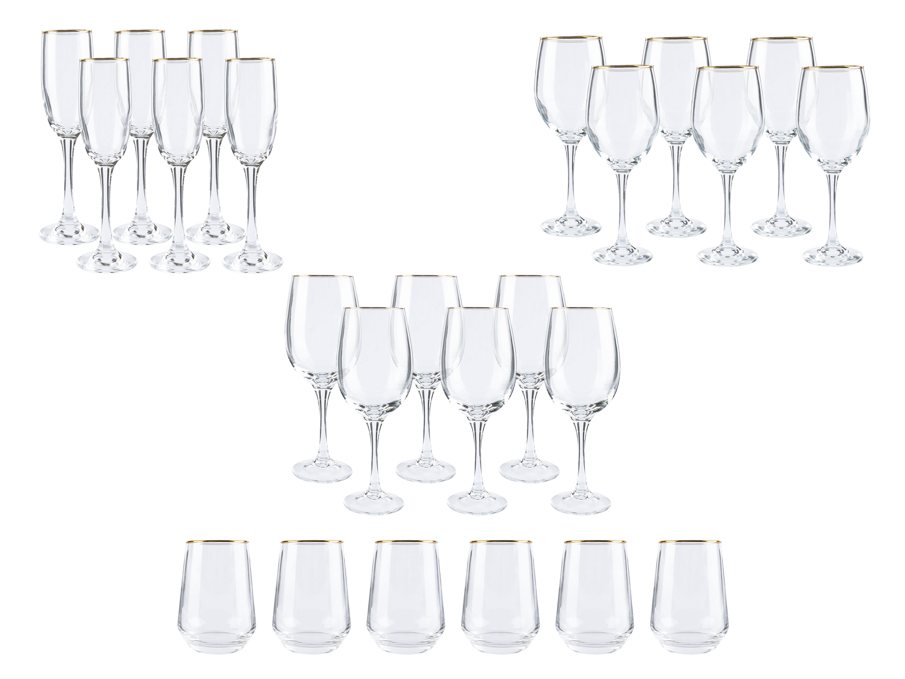 Glazenset met gouden rand ERNESTO®