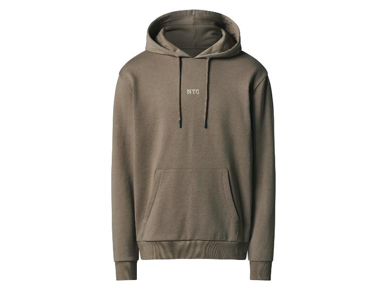 Olijfgroene hoodie met NYC logo.