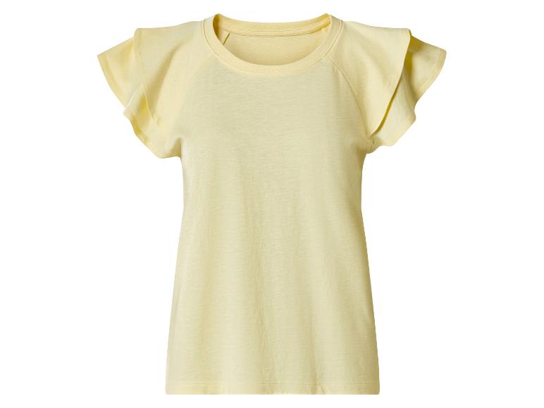 T-shirt jaune à manches courtes avec volants