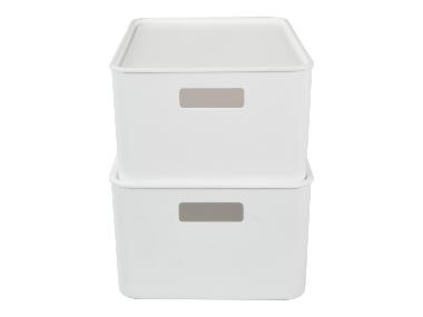 Boîtes de rangement avec couvercle, 2 pièces
