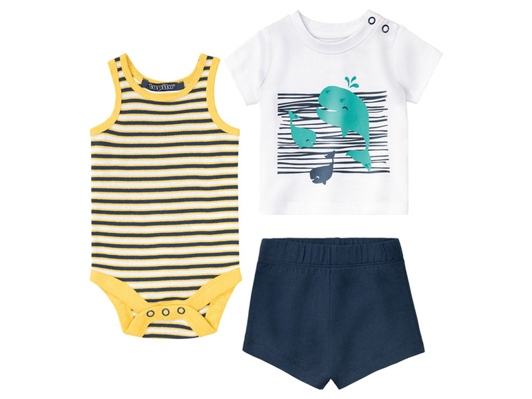 Aller en mode plein écran lupilu® Ensemble d’été bébé 3 pièces en pur coton bio - Photo 2