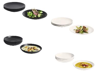 SILVERCREST® Service d'assiettes plates et creuses, 4 pièces