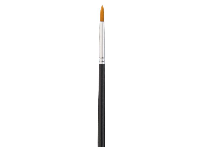 Pinceau de peinture avec manche noir et poils dorés