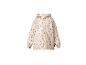 Kinder regenjas beige met roze bloemenprint en reflecterende details
