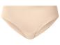 Beige damesonderbroek met elastische tailleband en platte naden.