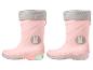 Roze kinder regenlaarzen met LED-verlichting.