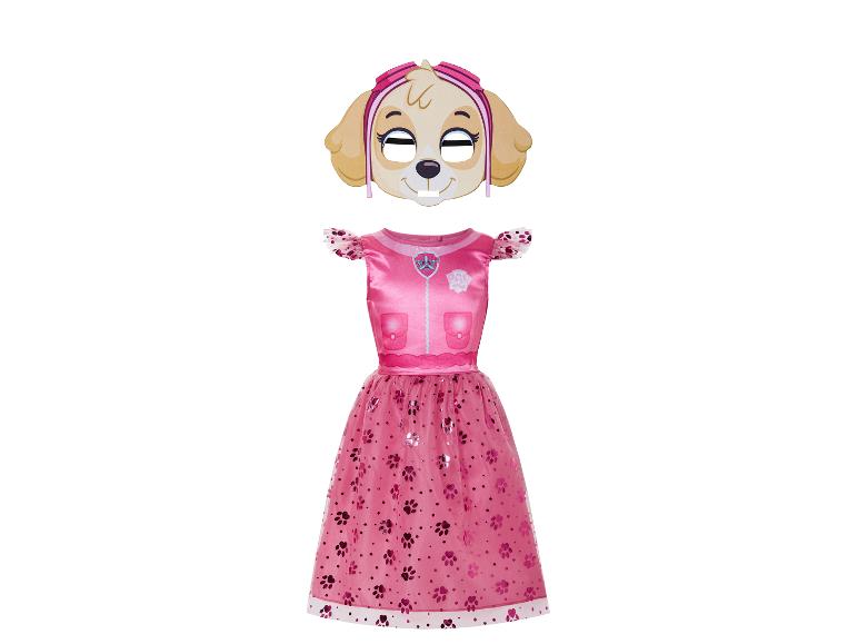 Roze Paw Patrol Skye verkleedjurk met pootafdrukken en masker