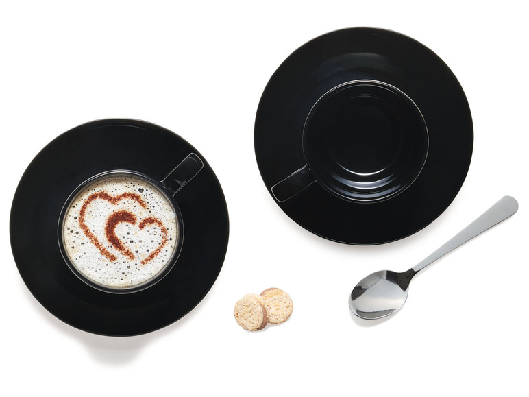 Ga naar volledige schermweergave: ERNESTO® Porseleinen koffiekopjes met schoteltjes, 2-delig - afbeelding 5
