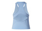 Un top de sport bleu clair avec un dos ouvert de la marque Adidas.