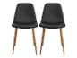 Deux chaises de salle à manger noires avec pieds en bois