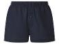 Donkerblauwe herenboxershort met elastische tailleband en knoop