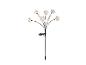Lampes solaires de jardin en forme de fleur, avec six fleurs illuminées et un panneau solaire.