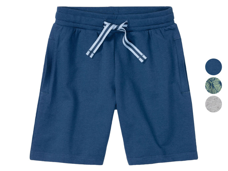 Pantalon de survêtement bleu avec taille élastique.
