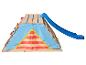 Structure d'escalade en bois pour enfants avec toboggan et tente