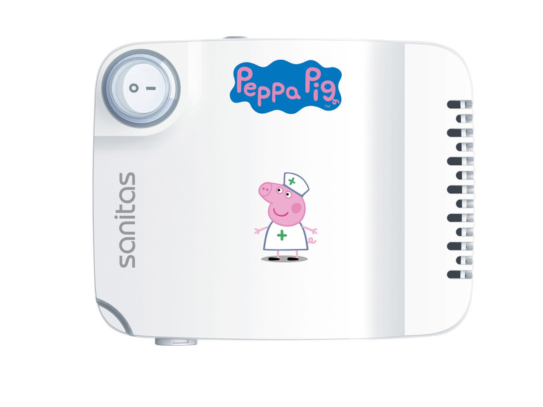 Een witte Peppa Pig luchtbevochtiger van Sanitas.