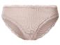Dames geribde katoenen slip met lichtroze kanten details.
