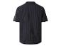 Chemise homme bleu foncé à manches courtes avec motif rayé, vue de dos.