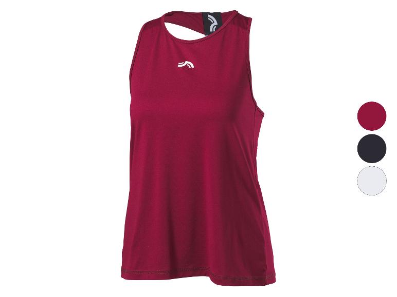 Débardeur de sport bordeaux avec logo blanc et options de couleur.