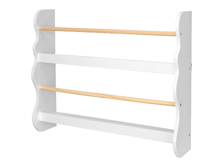 Witte wandrek met houten latten