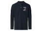Polo à manches longues bleu marine pour homme avec motif 'Sailing Voyager 1976'.