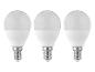 Drie witte LED-lampen met een E14 fitting.