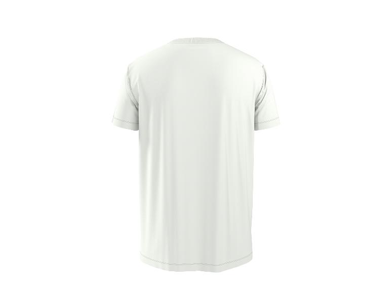 T-shirt blanc à manches courtes, vue arrière.